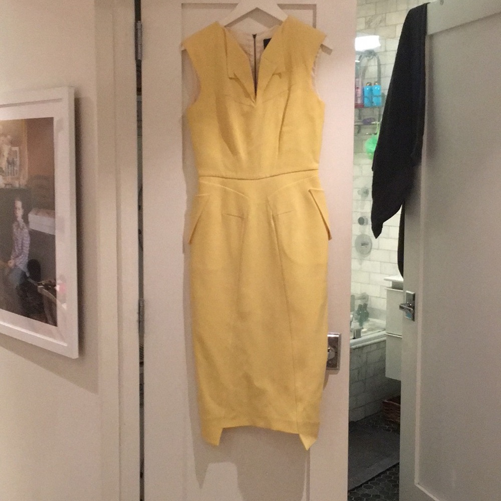 Roland Mouret fitted yellow dress.  Size 8 US.